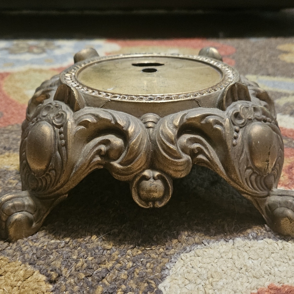 Vintage Ornate Cast Metal Lamp Swag MCM Antique Light Base EF INDUSTRIES